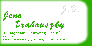 jeno drahovszky business card